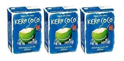 Água De Coco Esterilizada Kero Coco Caixa 200ml- Kit 10un