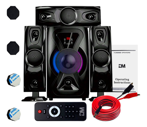 D&m Q7 Bocinas Con X Bass Bluetooth, Tv, Estéreo 3.1 Control Negro