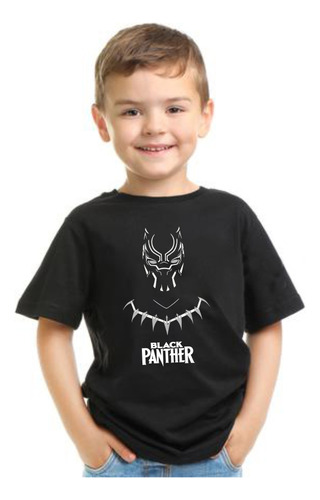 Remera De Algodón Para Niño O Niña Pantera Negra