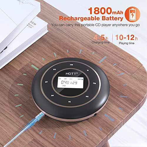 Cd Player Porttil Hott C105: Fm, Recargable Y Compacto