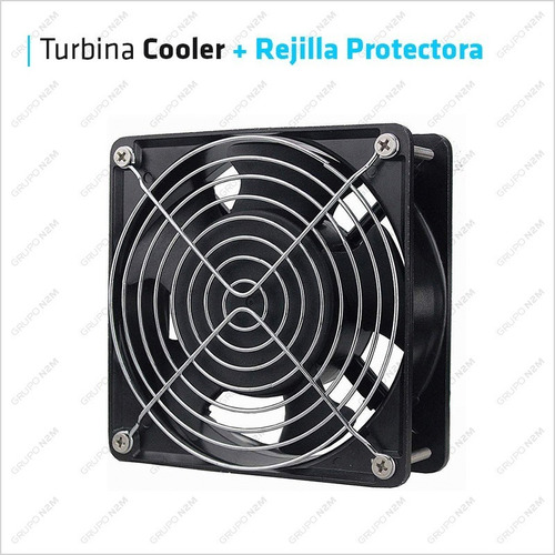 Imagen 4 de 10 de Kit Turbina Metalica 220v 4in Con Buje + Rejilla Cooler