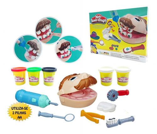 Imagem 1 de 4 de Brinquedo Play Brincando De Dentista Massinha Dough