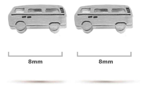 Aretes Acero Inox Plateado Tipo Broquel Volkswagen Combi