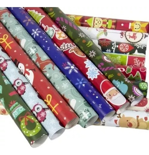 Pack De 50 Papel De Regalo Diseños Surtidos De Navidad