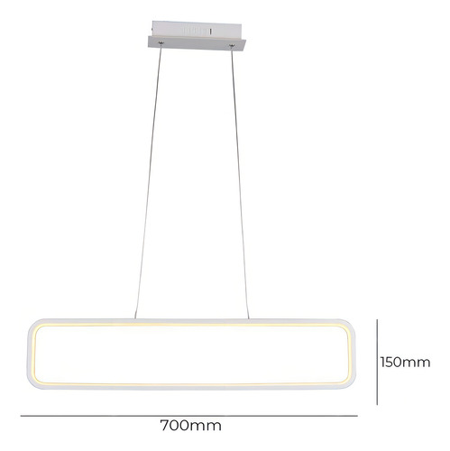 Lustre Pendente Quality Recto 1320 Led Branco 127/220V