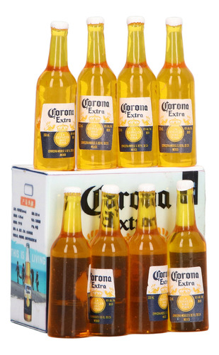 8 Botellas De Cerveza En Miniatura Para Casa De Muñecas