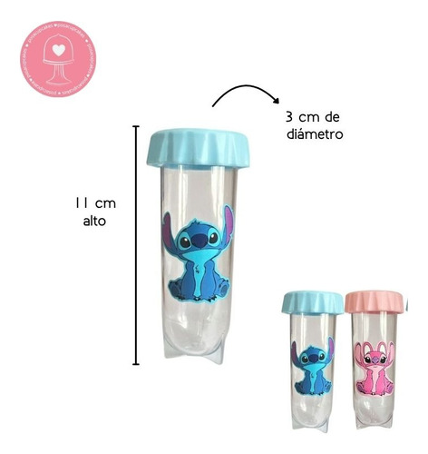 Souvenir Candy Tubo Con Tapa Temática A Elección 45 Unid Stich Y Angela