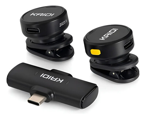 Microfone Lapela Sem Fio Duplo Profissional Imã Redondo Cor Tipo-c Android Ou iPhone 15 E 16