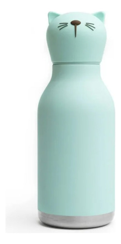 Botella De Acero Inoxidable Asobu Gato Y Conejo 460 Ml Rosa Y Verde Agua