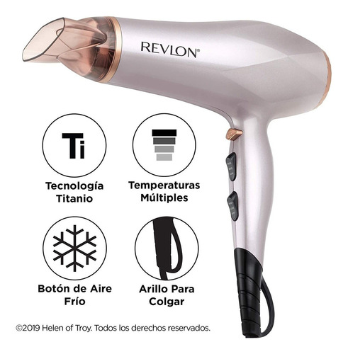 Secadora Salón Revlon Tecnología Titanio 1875w Difusor
