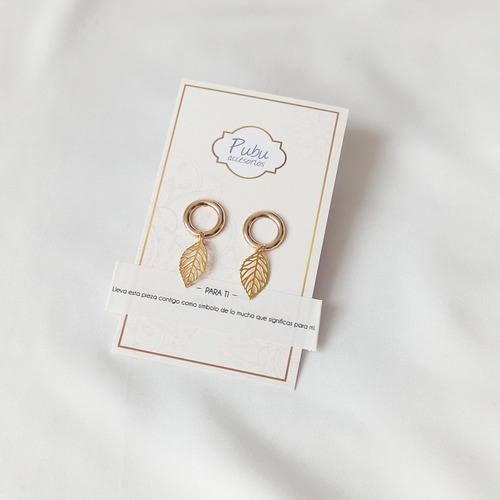 Imagen 3 de 4 de Aretes Para Mujer Largos Hojita