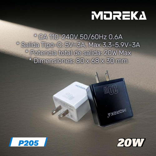 Cargador De Pared Tipo C Pd 20w Carga Rápida Tipo C 3.0a