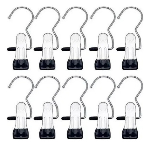 20 Clips Para Colgar Botas Negro (negro).