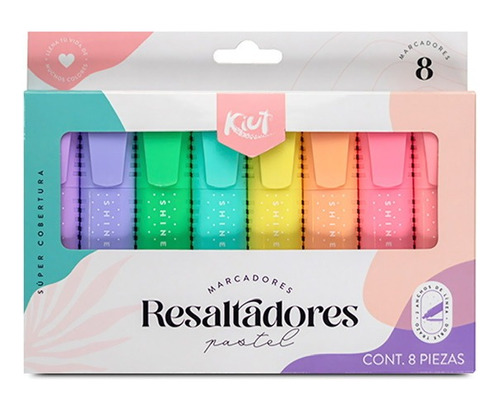 Resaltadores Pastel Kiut X8 Unidades