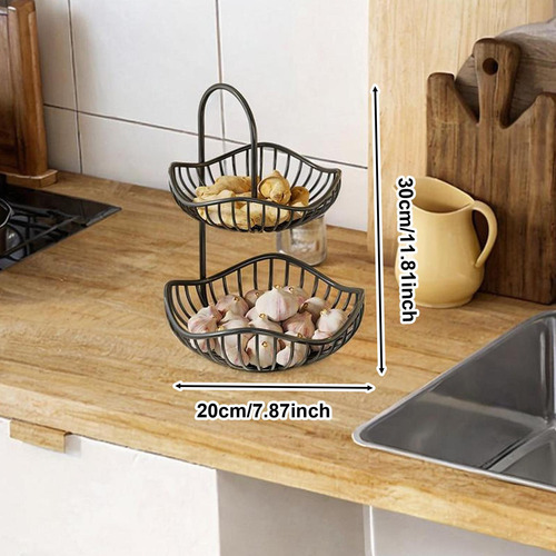 Cesta De Frutas De Metal Vegetales Rack 20 Cmx30cm