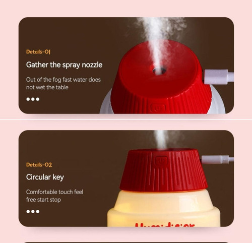 Humidificador De Aire En Forma De Botella Para Dormitorio