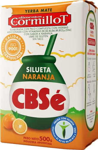 Yerba Mate Cbsé 3 Kg Silueta Naranja Cormillot