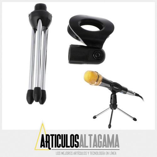 Imagen 4 de 10 de Base Soporte De Mesa Para Microfono 14 Cm Plegable Portatil