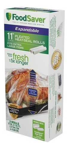 Foodsaver 11  X 16' Expandible Termosellado Rolls, 2-pack