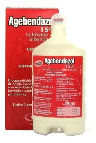 Agebendazol 15% Endoparasiticida Amplo Espectro 1 Lt Agener