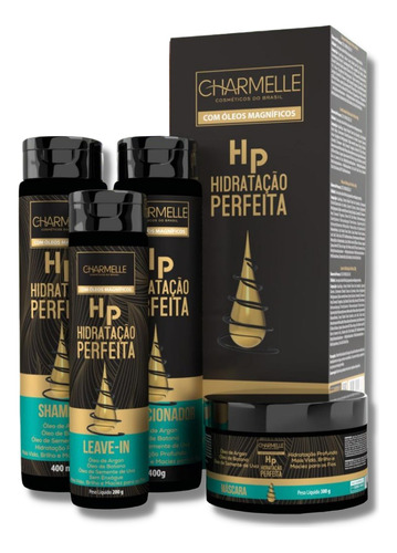 Kit Capilar Hidratação Perfeita 4 Itens Charmelle Cosmeticos