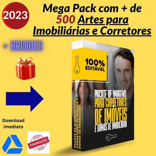 Pack + 500 Artes Para Imobiliária E Corretorres - Novo