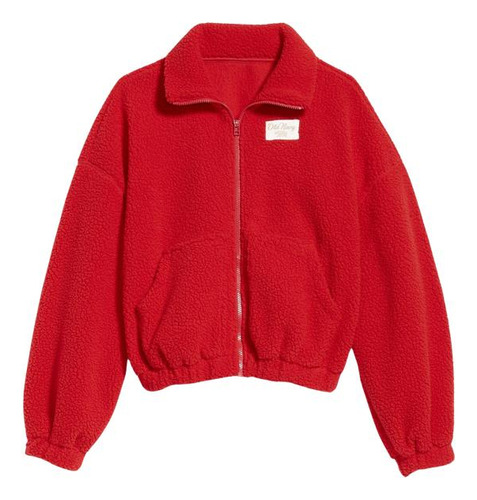 Polar Mujer Old Navy Oversized Con Cierre Logo Rojo