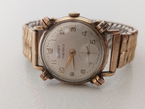 Reloj Sidney De Cuerda Chapa De Oro Vintage De Hombre Swiss