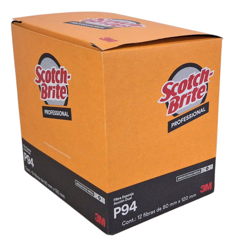 Fibra Verde Con Esponja Scotch Brite P-94 3m C/72 Pzas