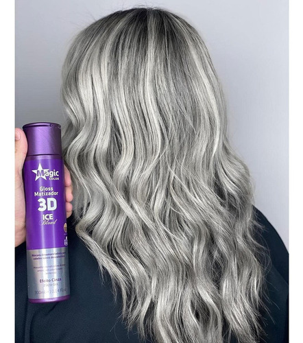 Kit Magic Color Shampoo 500ml + Máscara 3d Ice Blond 500ml Tom Cinza
