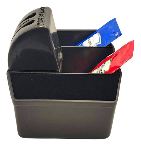 Kit Com 3 Porta Sachês Com Cortador Para Mesa Preto