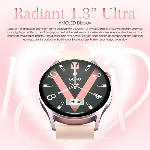 Smartwatch Kieslect Lora 2 Dorado 1.3 Con Llamadas 2 Correas