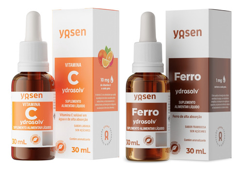 Kit Vitamina C + Ferro Bisglicinato 30ml Ydrosolv® Yosen