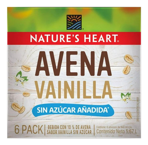 Bebida Vegetal Nature's Heart Avena Vainilla 6 Pzas 946 Ml