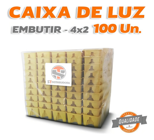 Caixa De Luz Amarela 4x2 Pacote Com 100 Peça St Industria Cor Padrão