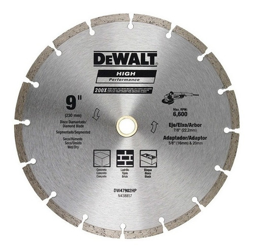 Disco Diamantado Segmentado 9  Dw47902hp Dewalt