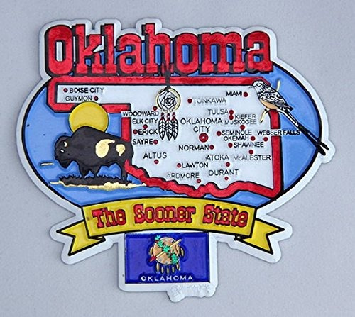 Elementos Del Estado De Oklahoma Mapa Nevera Imán De Colecci