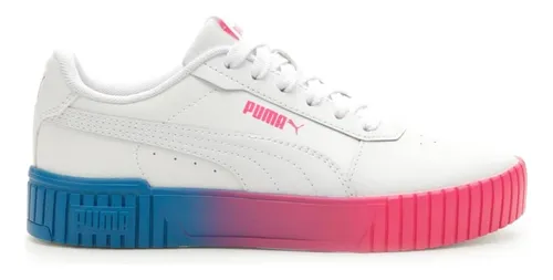 Tenis puma top azul y rosa