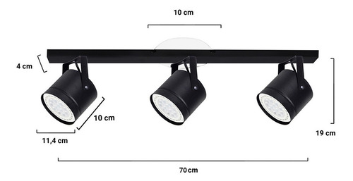 Imagen 3 de 10 de Riel Base Spot Local Tacho 3 Luces Ar111 Led Aplique Movil