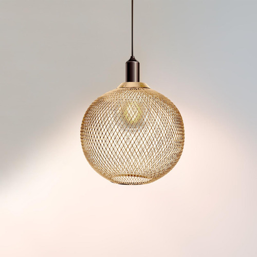 Pantalla De Lámpara Colgante Estilo Retro Dorado 14cmx12cm