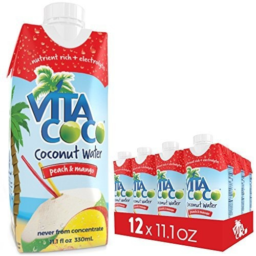 Vita Coco Agua De Coco Con Melocotón Y Mango, 11,1 Onzas Con