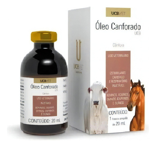 Óleo Canforado Ucb - 20 Ml Equinos Bovinos