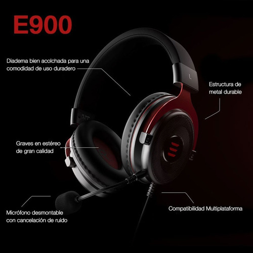 Imagen 4 de 10 de Auriculares Gamers Headset Para Pc Eksa E900 Multiplataforma