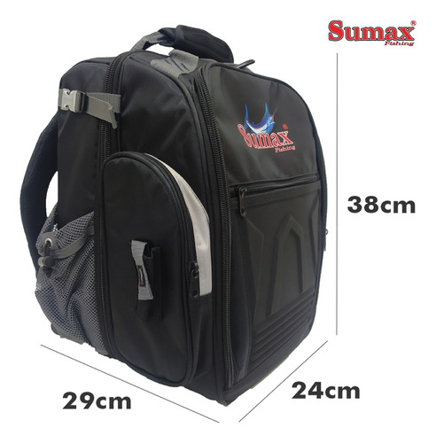 Bolsa Mochila De Pesca Com Bolsos Sumax 3 Estojos Apetrechos