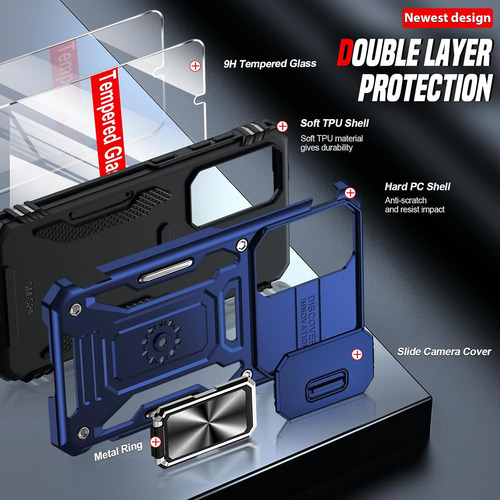 Funda Uso Rudo Cámara Para Samsung Galaxy S25 Carcasa+mica Azul Samsung Galaxy S25