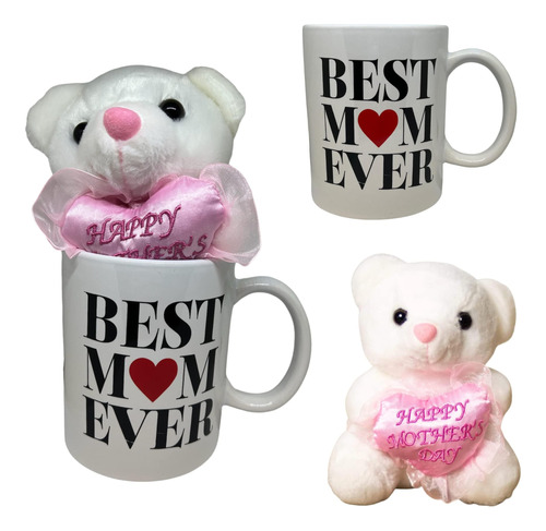 Luti Mothers Day Taza De Café Con Oso De Peluche Blanco Con 