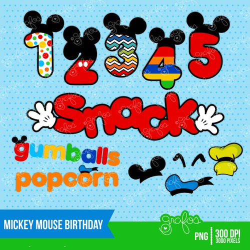 Kit Imprimible Mickey Mouse Imagenes Clipart Cod 3