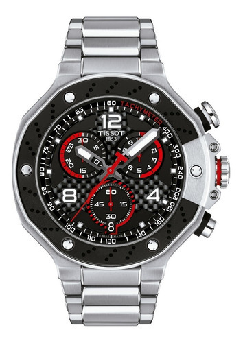 Reloj Tissot T-race Moto Gp -t141417110570 Por Color de la correa Acero Color del bisel Negro Color del fondo Negro