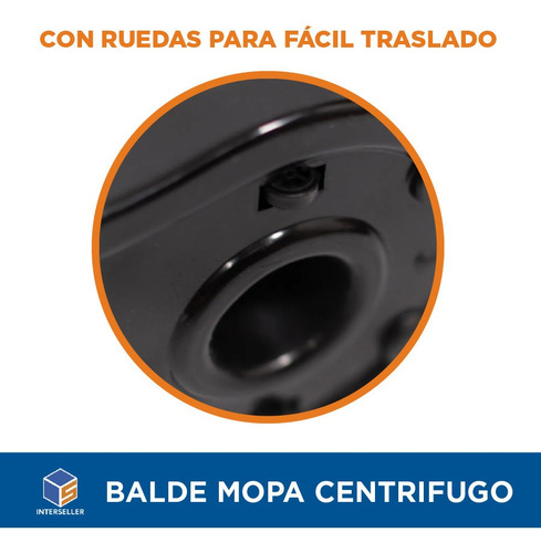Imagen 10 de 10 de Balde Mopa Centrifugo Escurridor Lampazo Trapeador Piso
