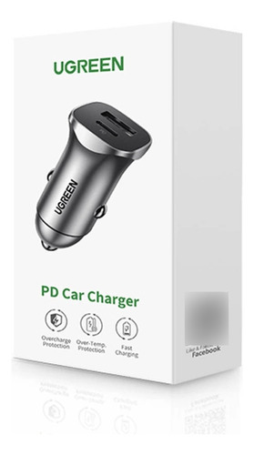 Cargador De Auto Carga Rápida Doble Puerto Usb-a - Usb-c